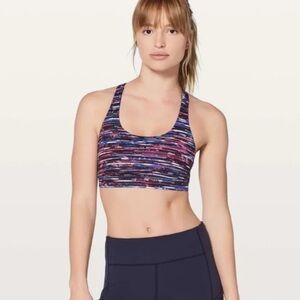 Lululemon Athletica Blue and Pink Sports Bra High Support